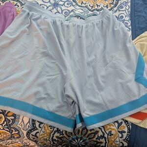 Jordan Light Blue Athletic Mesh Shorts with Teal Trim